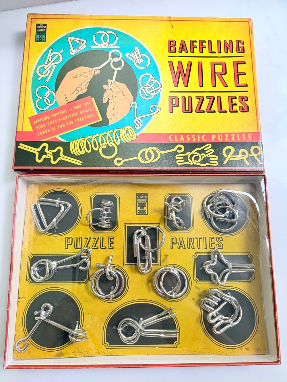 The Lagoon Group baffling wire puzzles set of 12 classic brain teaser retro New